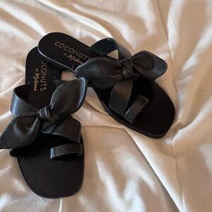 Coconuts by Matisse Black Satin Bow Sandals